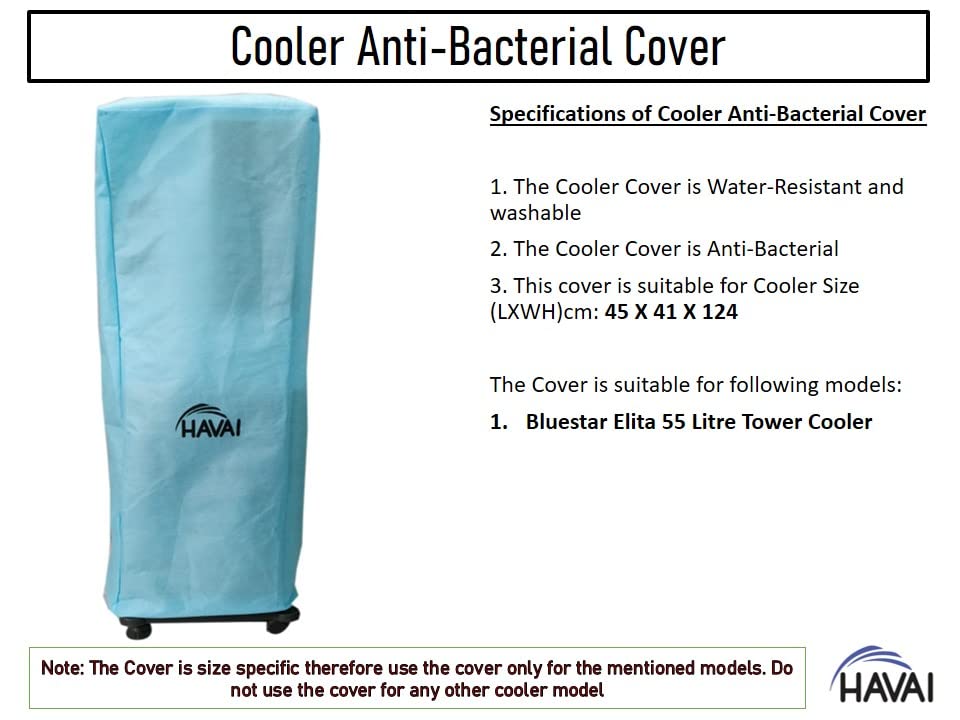 HAVAI Anti Bacterial Cover for Bluestar Elita 55 Litre Tower Cooler Water Resistant.Cover Size(LXBXH) cm: 45 X 41 X 124