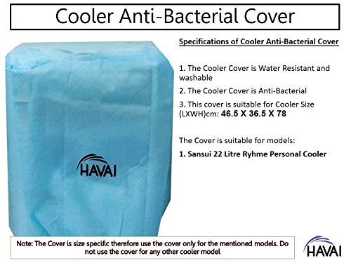 HAVAI Anti Bacterial Cover for Sansui Rhyme 22 Litre Personal Cooler Water Resistant.Cover Size(LXBXH) cm:48.5 X 36.5 X 78