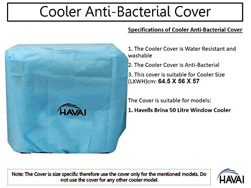 HAVAI Anti Bacterial Cover for Havells Brina Grey 50 Litre Window Cooler Water Resistant.Cover Size(LXBXH) cm: 64.5 X 56 X 57
