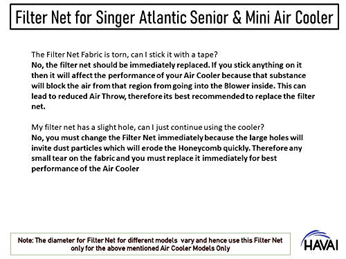 HAVAI Filter Net for Singer Atlantic Mini/Senior and Voltas VPD 34 Personal Cooler