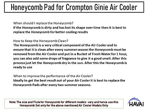 HAVAI Honeycomb Pad for Crompton Ginie 7 Litre Personal Cooler