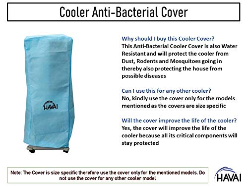 HAVAI Anti Bacterial Cover for Usha Tornado 20 Litre Tower Cooler Water Resistant.Cover Size(LXBXH) cm: 38 X 37 X 95.5