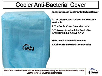 HAVAI Anti Bacterial Cover for Cello Ossum 50 Litre Desert Cooler Water Resistant.Cover Size(LXBXH) cm: 68.5 X 52.5 X 101