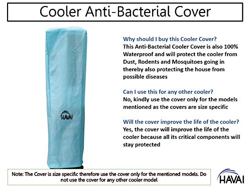 HAVAI Anti Bacterial Cover for Cello 15 Litre Tower Cooler Water Resistant.Cover Size(LXBXH) cm: 36 X 34 X 88