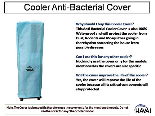 HAVAI Anti Bacterial Cover for McCoy Jet 36 Litre Tower Cooler Water Resistant.Cover Size(LXBXH) cm:42.1 X 42 X 110