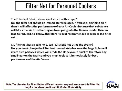 HAVAI Filter Net Black for Usha Stellar/Stellar ZX 20 Litre Personal Air Cooler