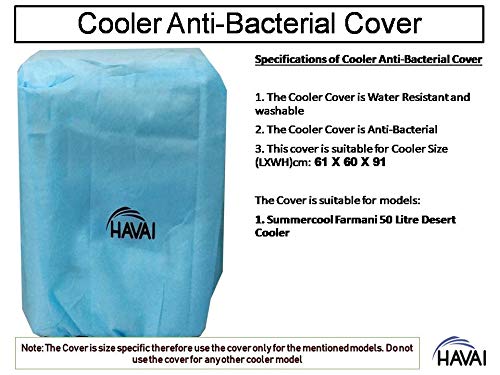 HAVAI Anti Bacterial Cover for Summercool Farmani 50 Litre Desert Cooler Water Resistant.Cover Size(LXBXH) cm:61 X 60 X 91