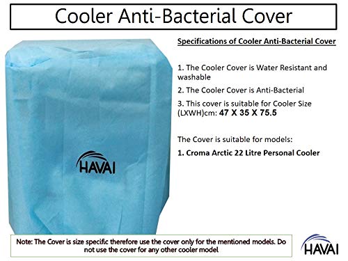 HAVAI Anti Bacterial Cover for Croma Arctic 22 Litre Personal Cooler Water Resistant.Cover Size(LXBXH) cm:47 X 35 X 75.5