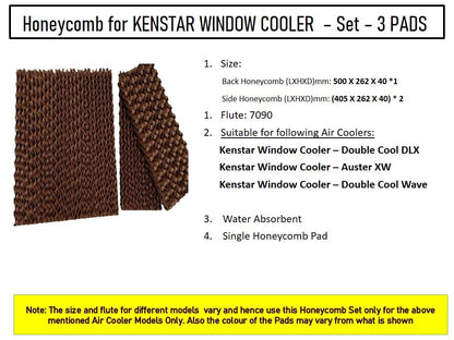 HAVAI Honeycomb Pad - Set of 3 - for Kenstar Double Cool DLX 50 Litre Window Cooler