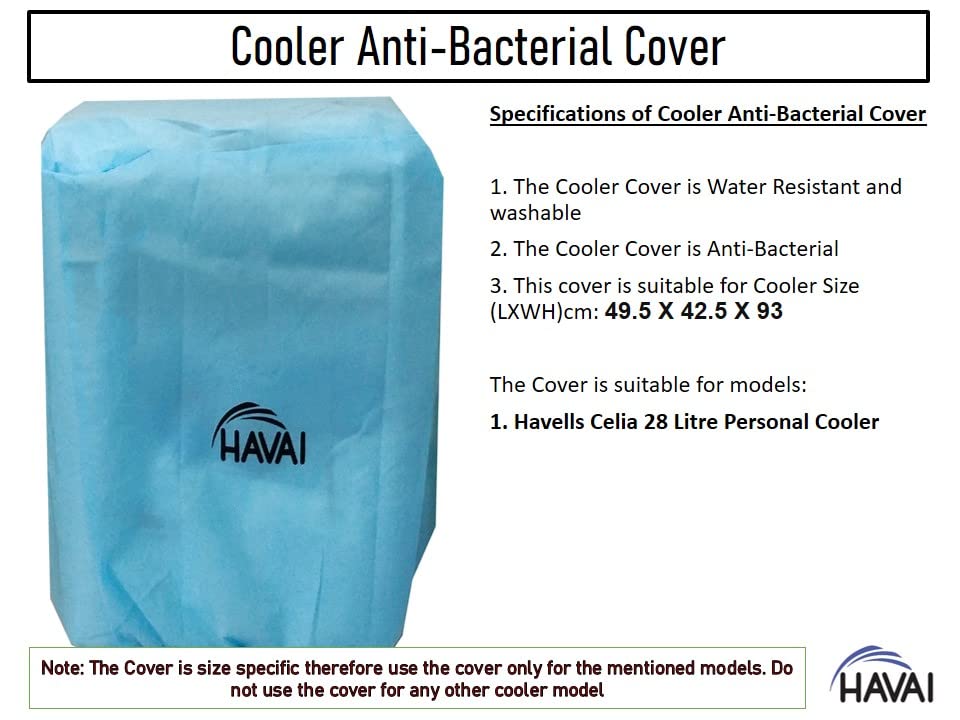 HAVAI Anti Bacterial Cover for Havells Celia 28 Litre Personal Cooler Water Resistant.Cover Size(LXBXH) cm: 49.5 X 42.5 X 93