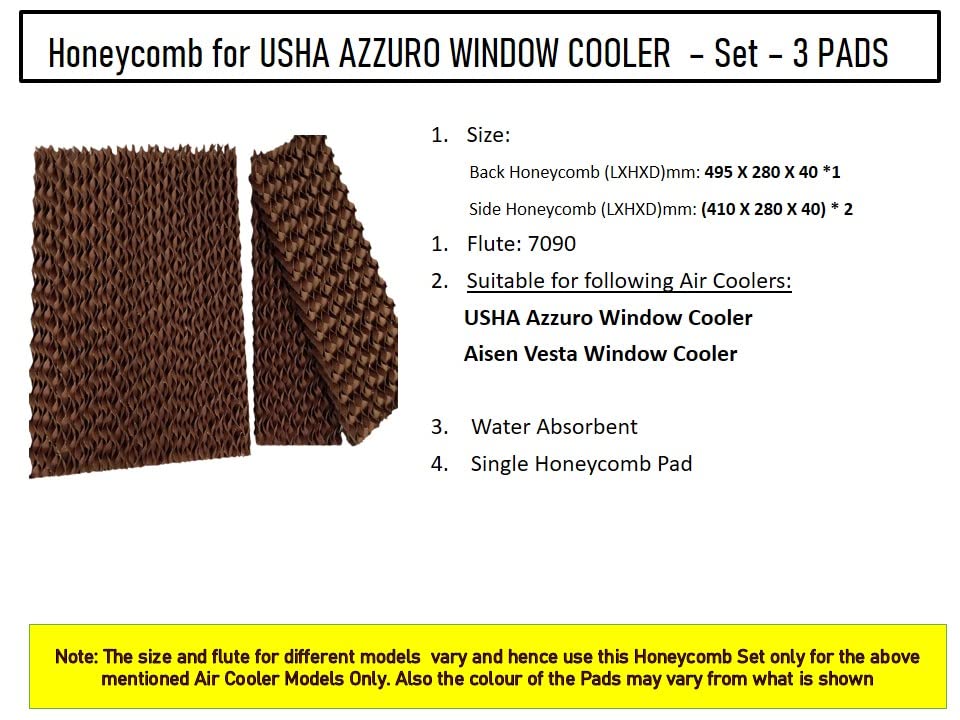 HAVAI Honeycomb Pad - Set of 3 - for Usha Azzuro 50 Litre Window Cooler