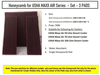HAVAI Honeycomb Pad - Set of 3 - for USHA Maxx Air 50 Litre Desert Cooler