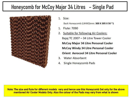 HAVAI Honeycomb Pad - Single Back Pad - for McCoy Major 34 Litre Personal Cooler