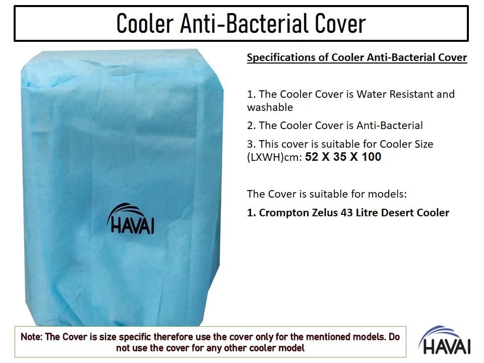 HAVAI Anti Bacterial Cover for Crompton Zelus DAC 43 Litre Desert Cooler Water Resistant.Cover Size(LXBXH) cm: 52 X 35 X 100