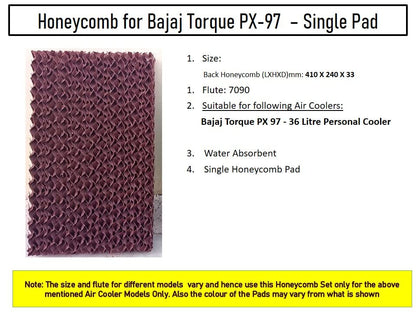 HAVAI Honeycomb Pad - Pack of 1 - for Bajaj Torque PX-97 36 Litre Personal Cooler