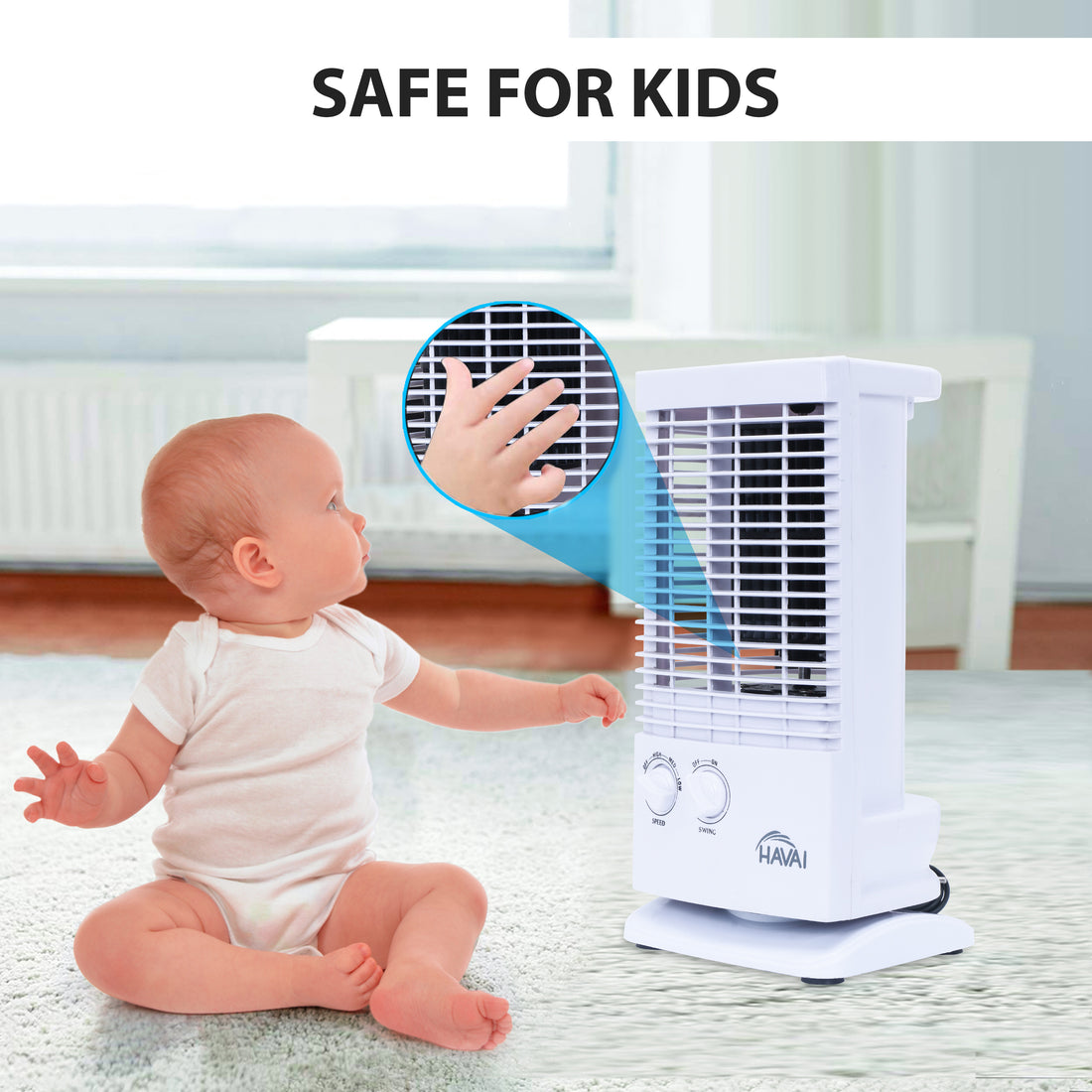 HAVAI Small Tower Fan - White