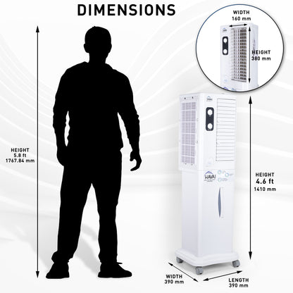 HAVAI Desert Tower XXL Cooler with Powerful Vertical ABS Blower - 60 L, White
