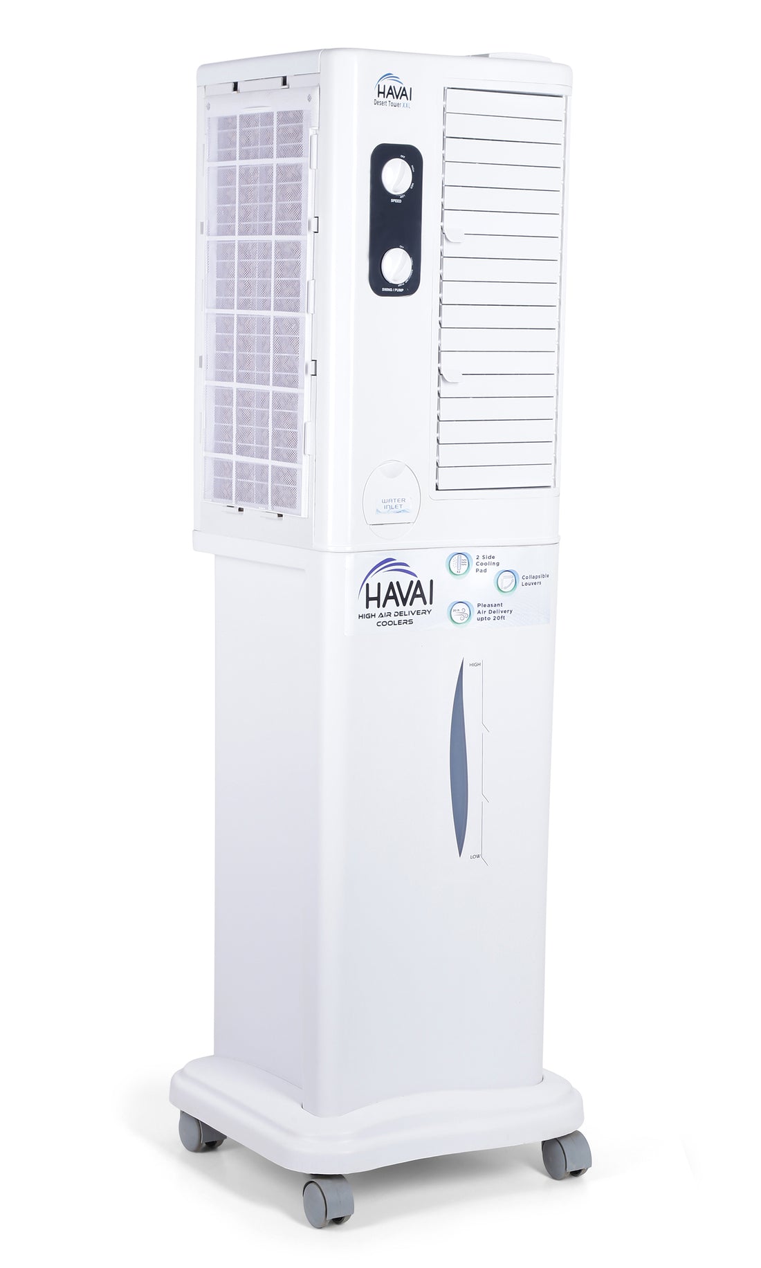HAVAI Desert Tower XXL Cooler with Powerful Vertical ABS Blower - 60 L, White