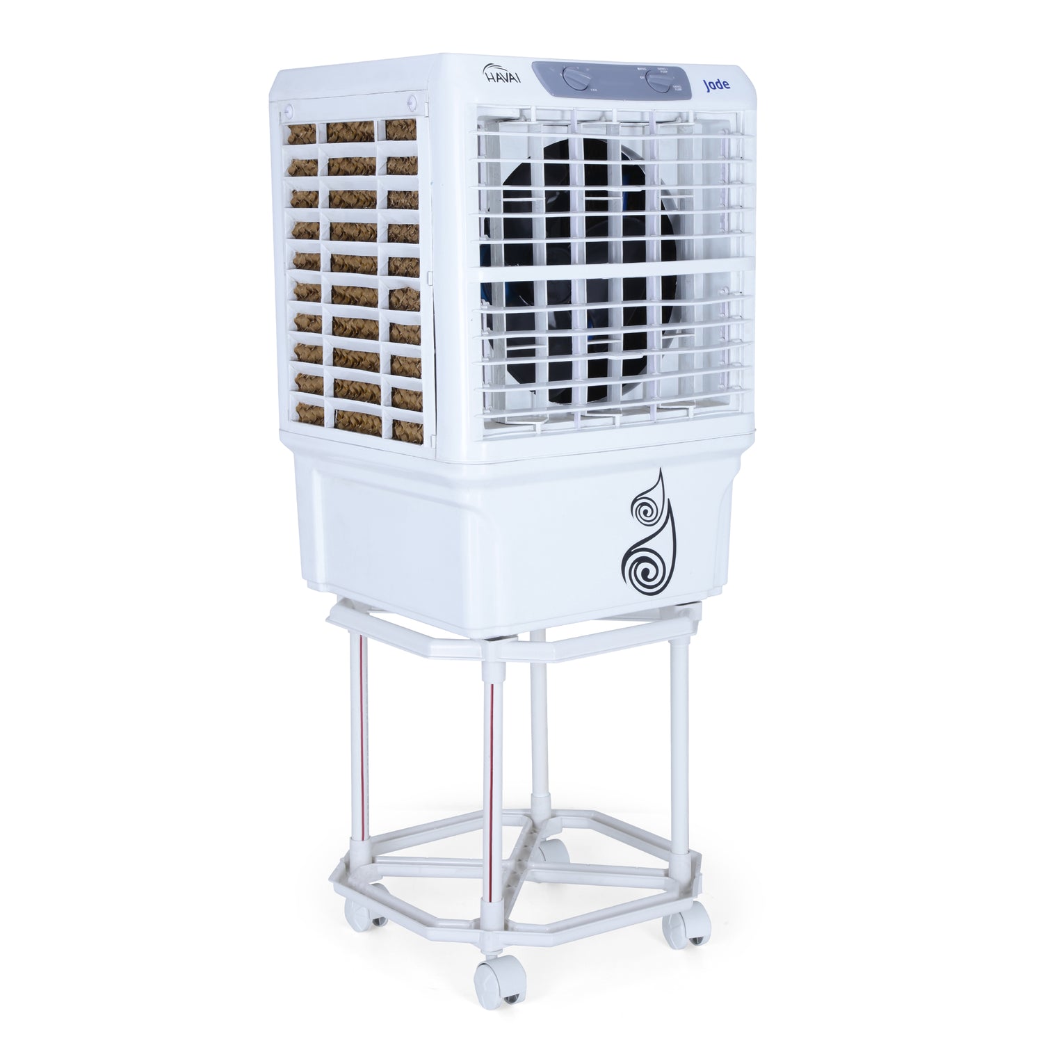 HAVAI Jade Window Cooler with Trolley Included - 30 L, 12 Inch Blade,White
