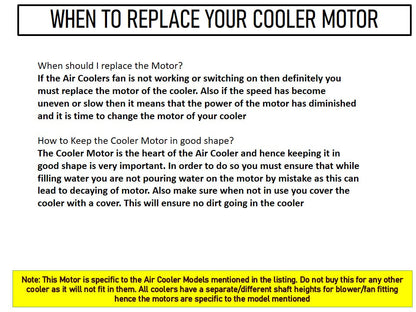 Main/Electric Motor - For Bajaj DC 2050 70 Litre Desert Cooler