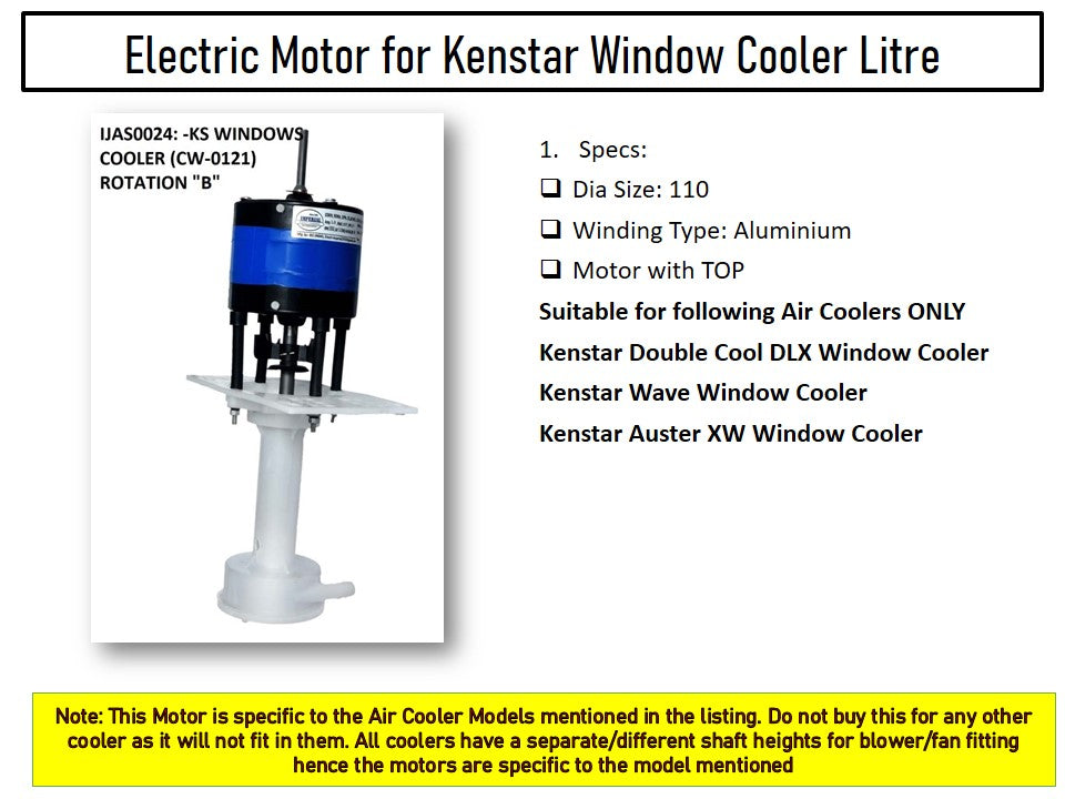 Main/Electric Motor with Pump Body - For Kenstar Auster XW 50 Litre Window Cooler