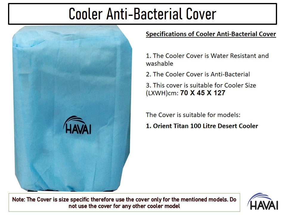 HAVAI Anti Bacterial Cover for Orient Titan 100 Litre Desert Cooler Water Resistant.Cover Size(LXBXH) cm: 70 X 45 X 127