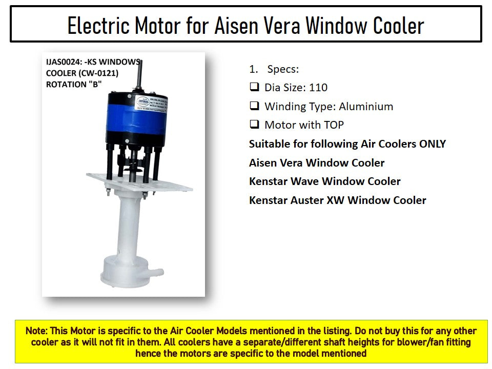 Main/Electric Motor with Pump Body - For Aisen Vera 50 Litre Window Cooler
