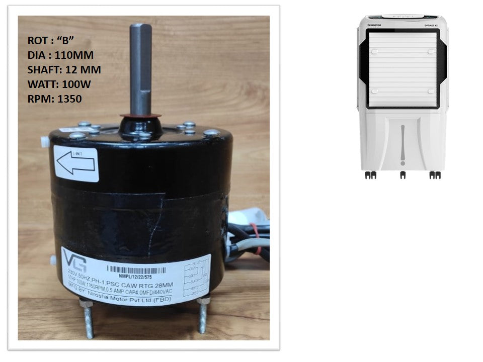 Main/Electric Motor - For Crompton Optimus 100 Litre Desert Cooler