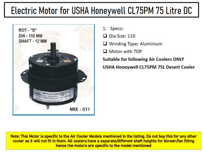 Main/Electric Motor - For USHA Honeywell CL75PM 75 Litre Desert Cooler