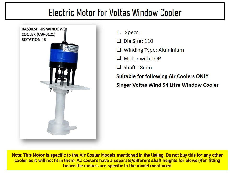 Main/Electric Motor with Pump Body - For Voltas Wind 54 Litre Window Cooler