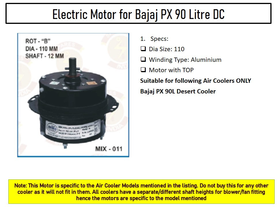 Main/Electric Motor - For Bajaj PX 90 Litre Desert Cooler
