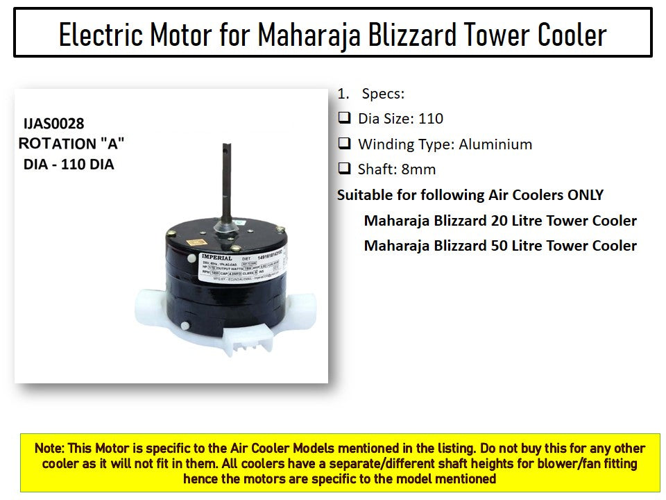 Main/Electric Motor - For Maharaja Blizzard 50 Litre Tower Cooler