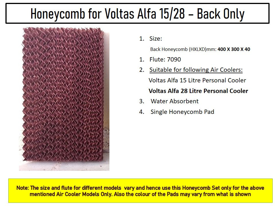 HAVAI Honeycomb Pad - Back - for Voltas Alfa 15 Litre Personal Cooler