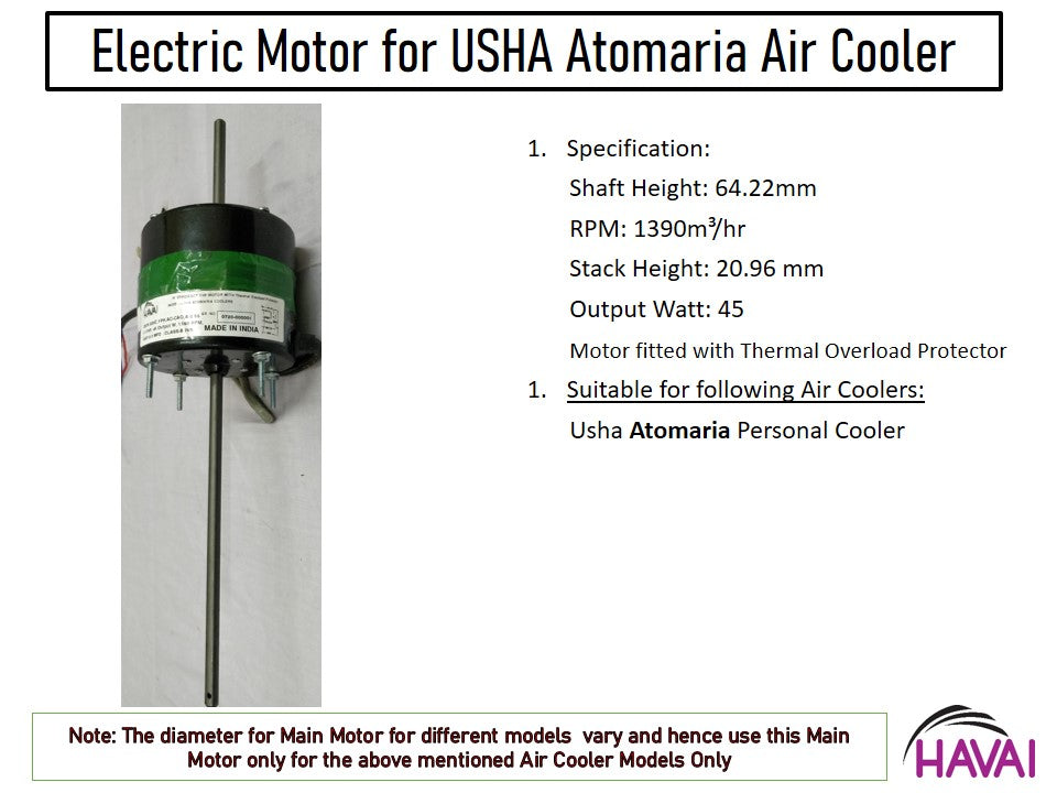 HAVAI Electric Motor – USHA Atomaria Cooler
