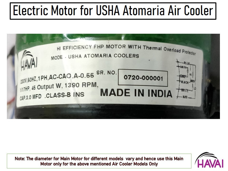 HAVAI Electric Motor – USHA Atomaria Cooler