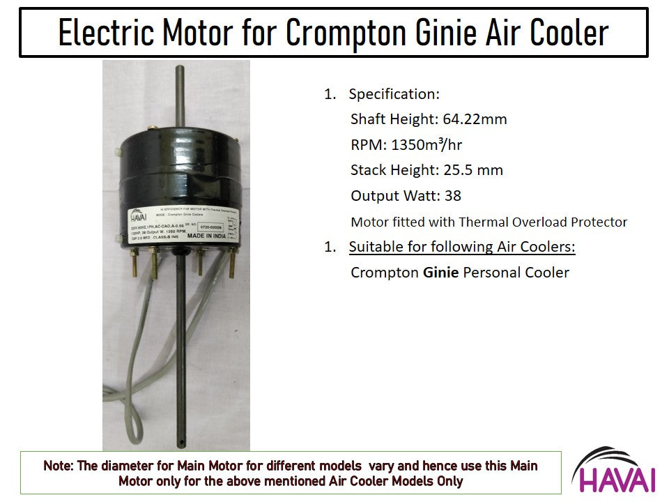 HAVAI Electric Motor – Crompton Ginie Air Cooler / Havai Nano