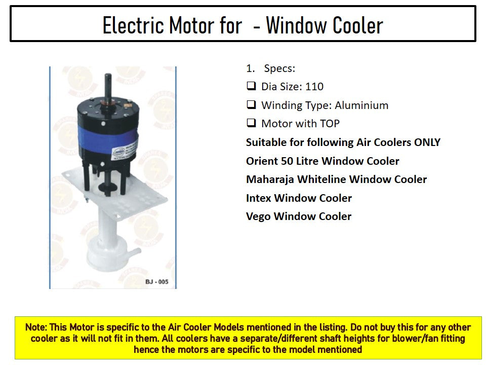 Main/Electric Motor For Vego 60 Litre Window Cooler