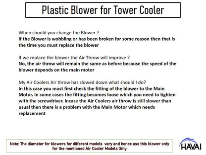 HAVAI Plastic Blower – Tower Cooler