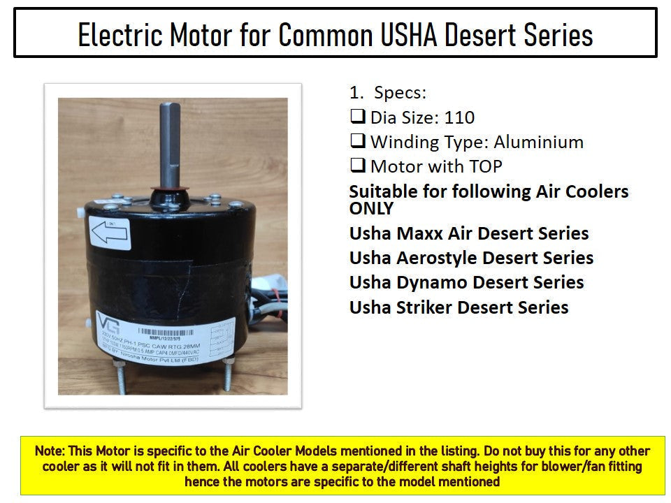 Main/Electric Motor - For Usha Striker 100 Litre Desert Cooler