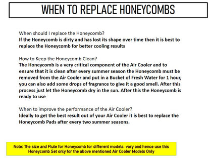 HAVAI Honeycomb Pad - Set of 6 - for Cello Marvel 60 Desert Cooler