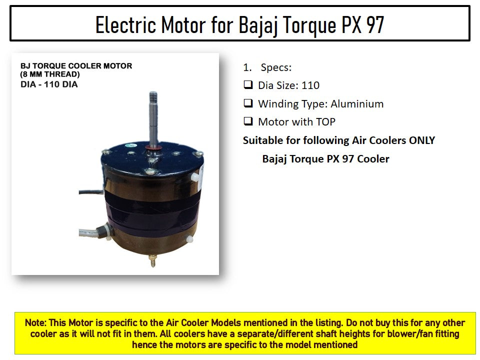 Main/Electric Motor - For Bajaj Torque PX97 36 Litre Desert Cooler