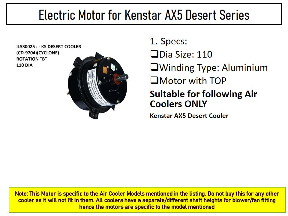 Main/Electric Motor - For Kenstar AX5 50 Litre Desert Cooler