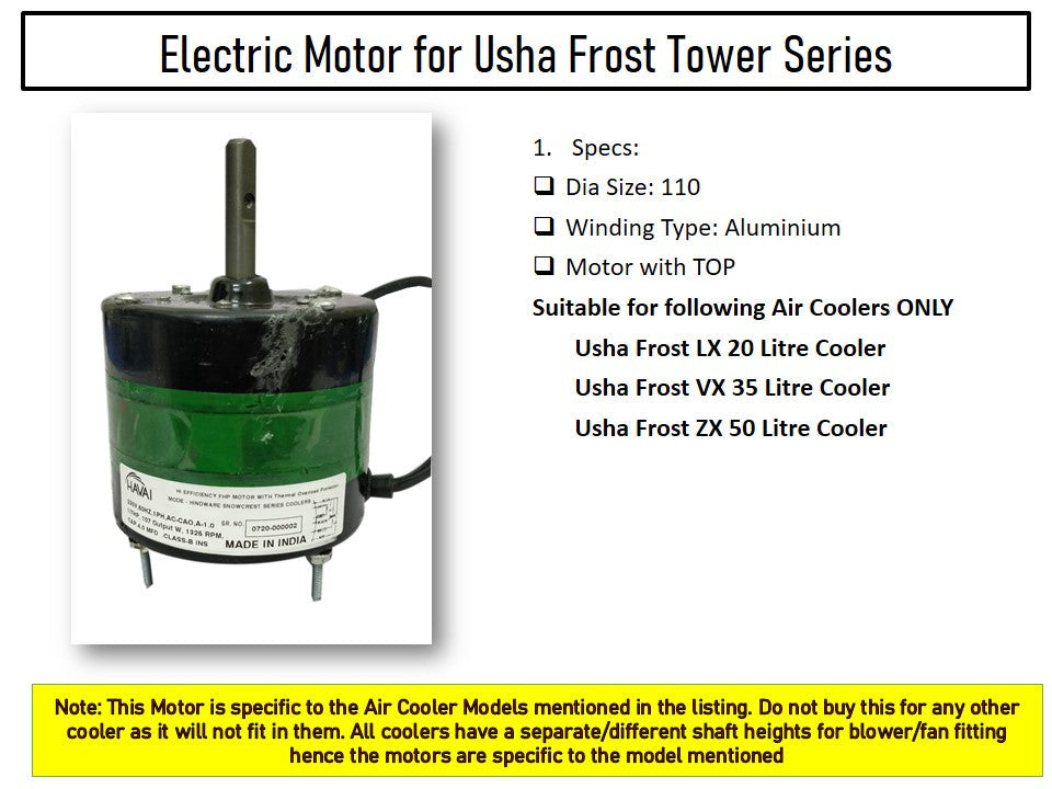 Main/Electric Motor - For Usha Frost ZX 50 Litre Tower Cooler