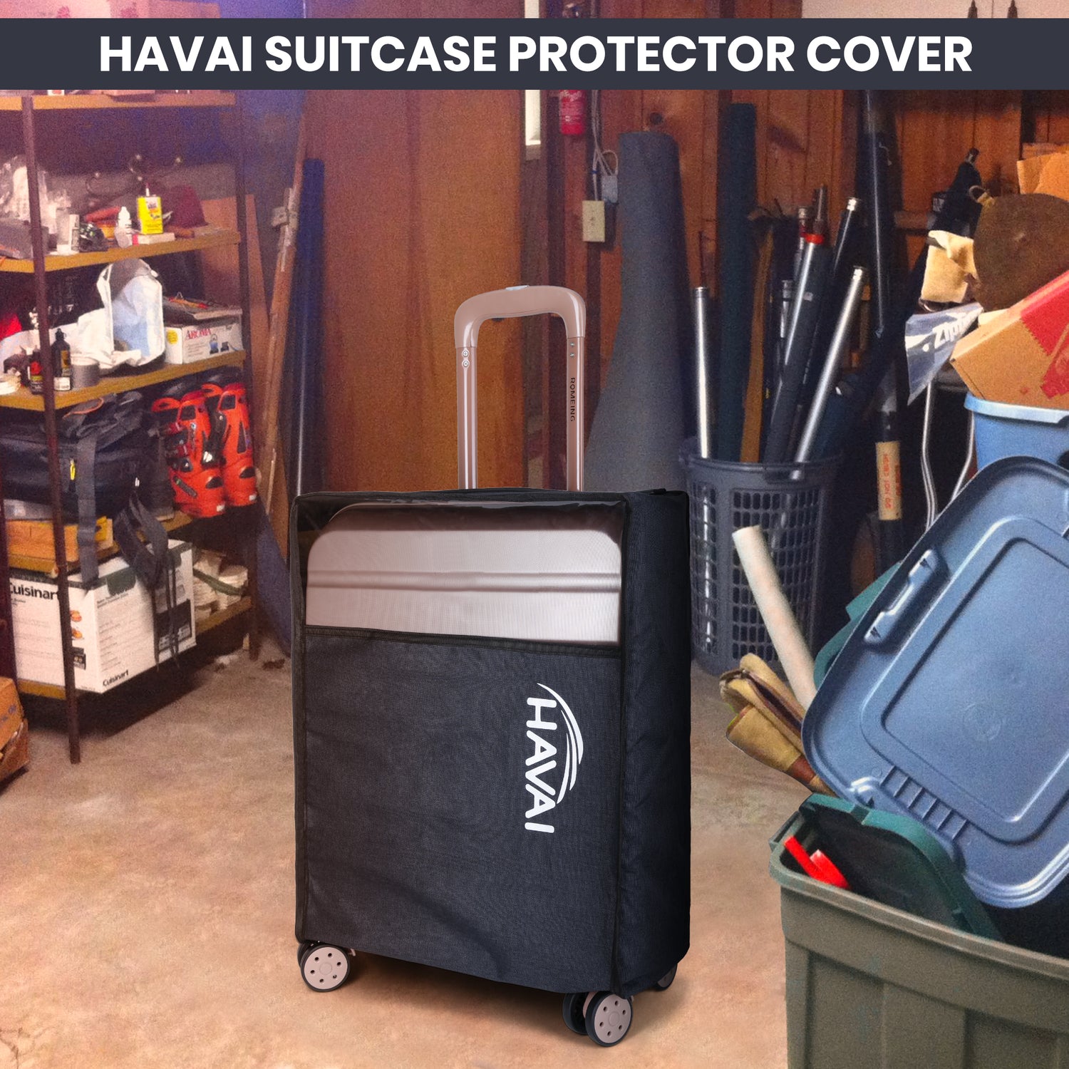 HAVAI Suitcase Storage Protector - Store your suitcase Safely (26 Inch), Navy Blue, Pack of 1